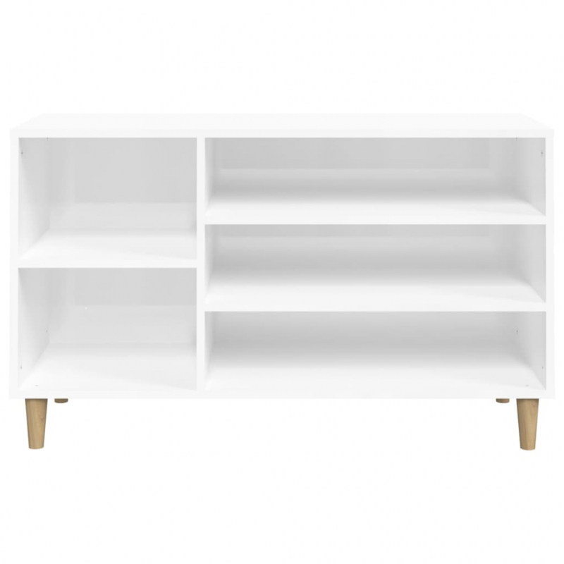 Schuhregal Hochglanz-Weiß 102x36x60 cm Holzwerkstoff