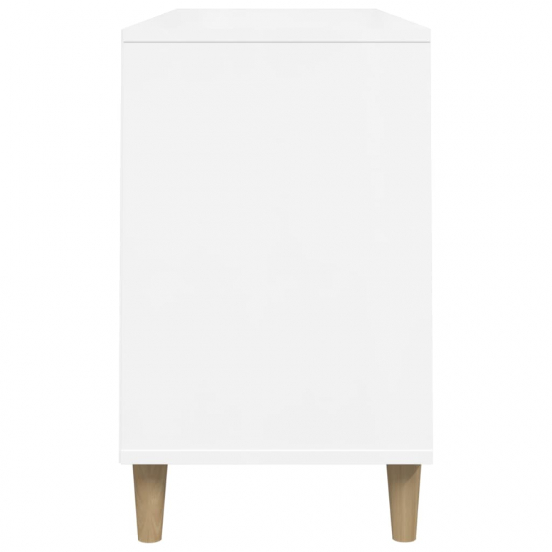 Schuhregal Hochglanz-Weiß 102x36x60 cm Holzwerkstoff