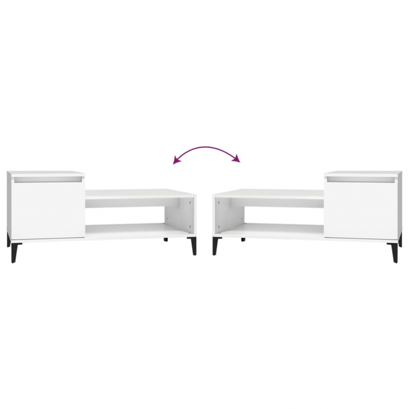 Couchtisch Weiß 100x50x45 cm Holzwerkstoff