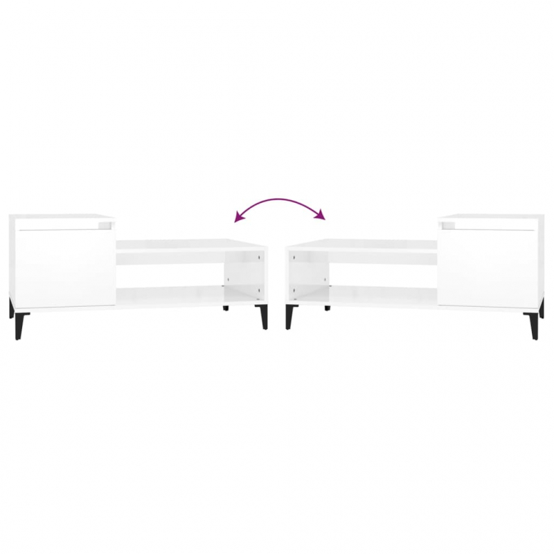 Couchtisch Hochglanz-Weiß 100x50x45 cm Holzwerkstoff