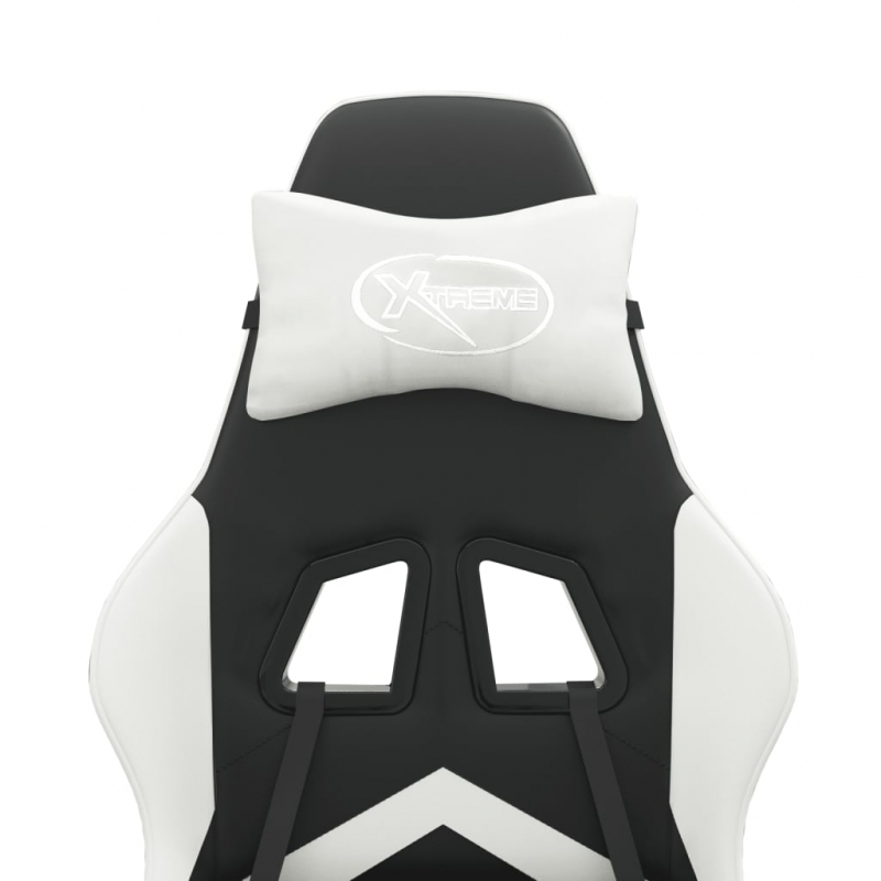 Gaming-Stuhl Schwarz und Weiß Kunstleder