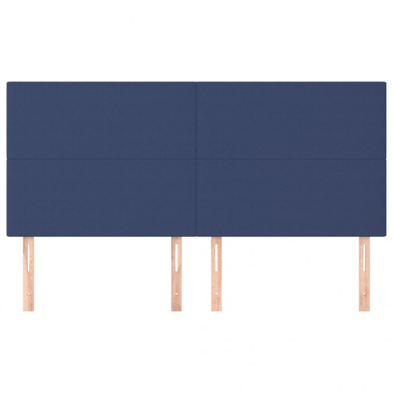 Kopfteile 4 Stk. Blau 100x5x78/88 cm Stoff