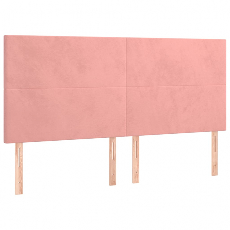 Kopfteile 4 Stk. Rosa 80x5x78/88 cm Samt