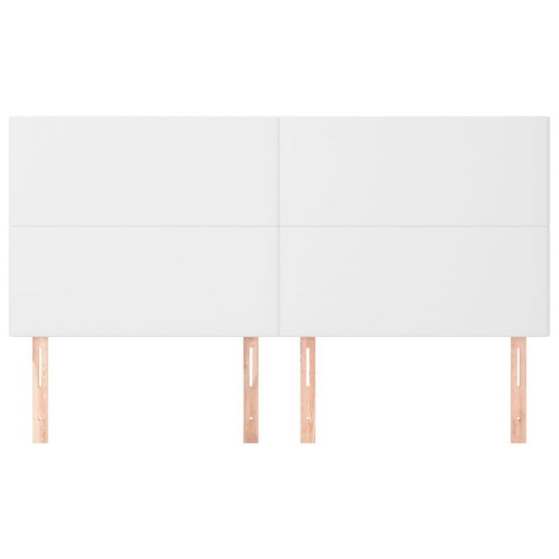 Kopfteile 4 Stk. Weiß 90x5x78/88 cm Kunstleder