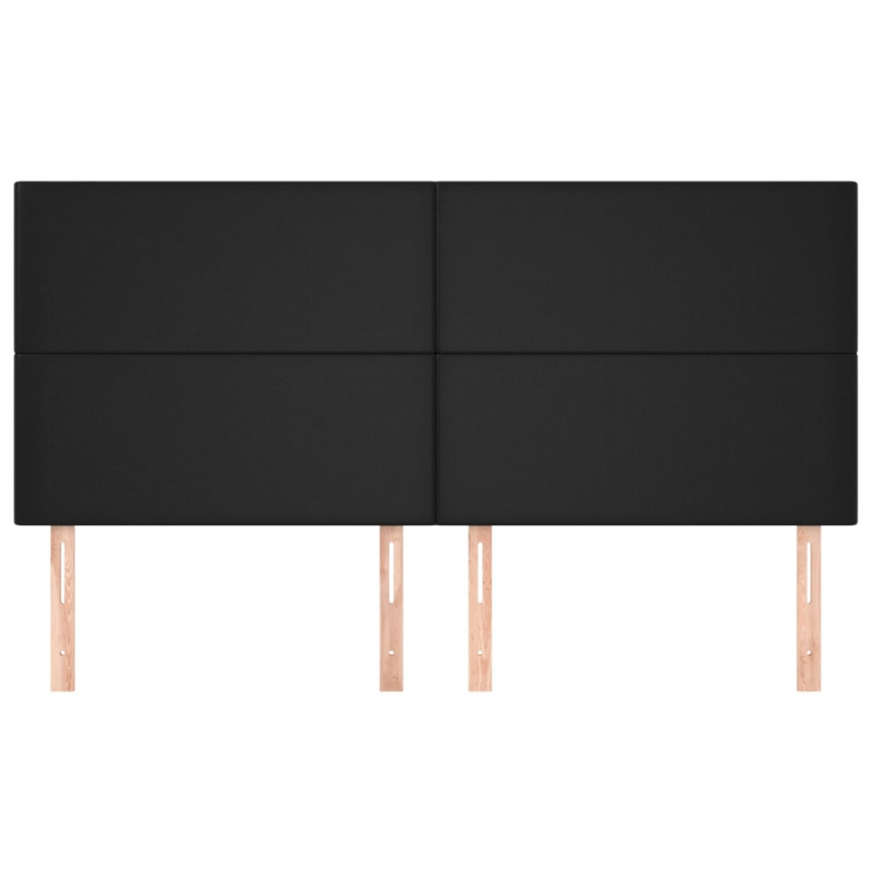 Kopfteile 4 Stk. Schwarz 100x5x78/88 cm Kunstleder