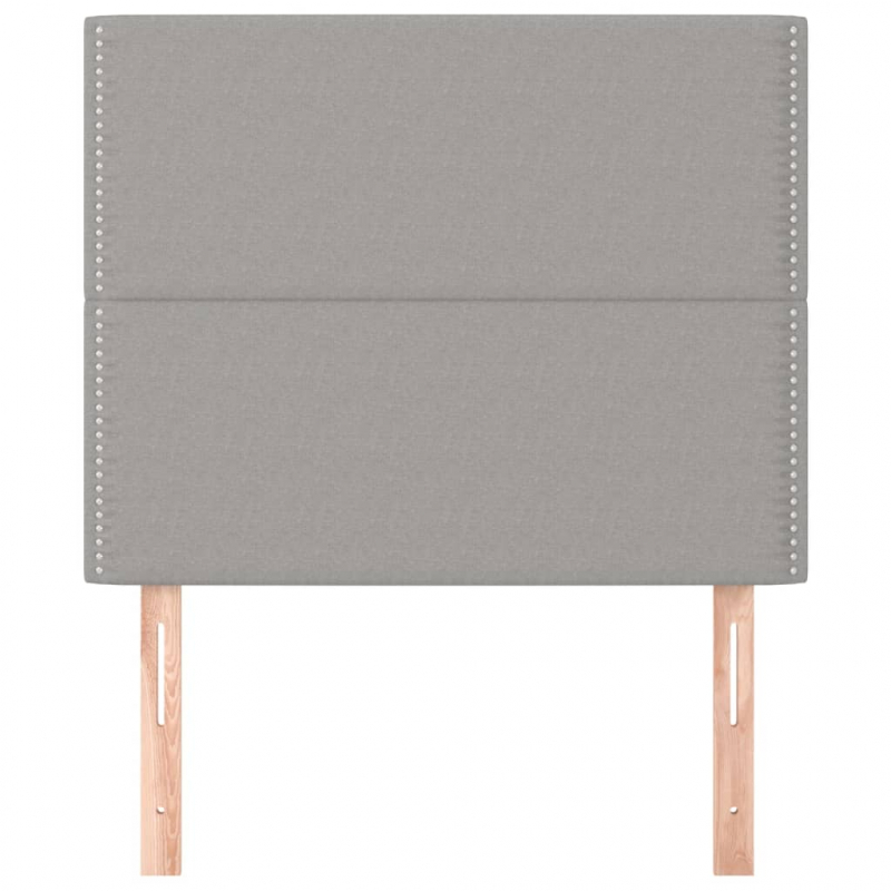 Kopfteile 2 Stk. Hellgrau 100x5x78/88 cm Stoff