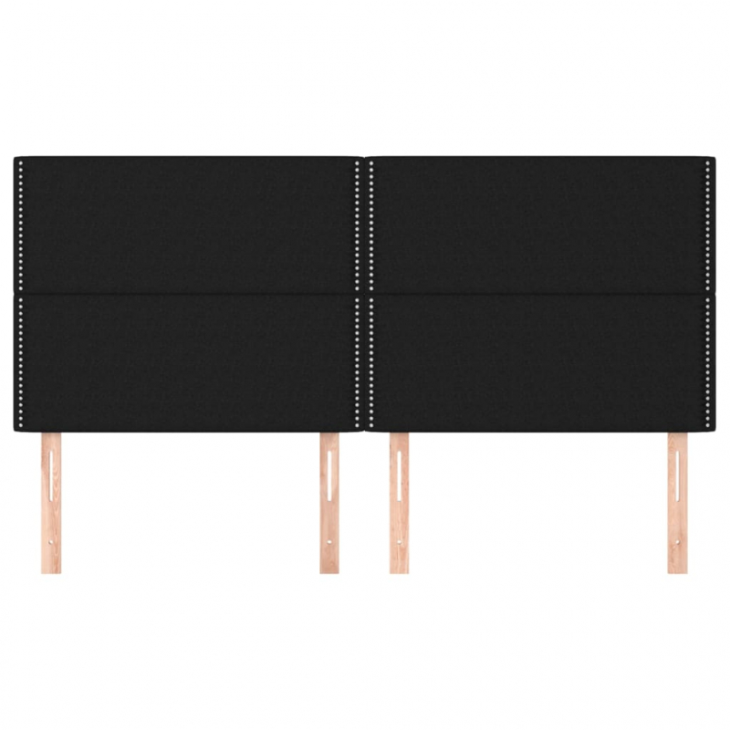 Kopfteile 4 Stk. Schwarz 100x5x78/88 cm Stoff