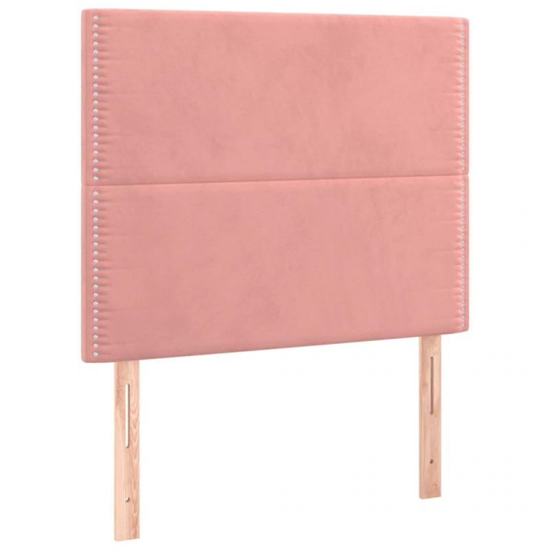 Kopfteile 2 Stk. Rosa 100x5x78/88 cm Samt