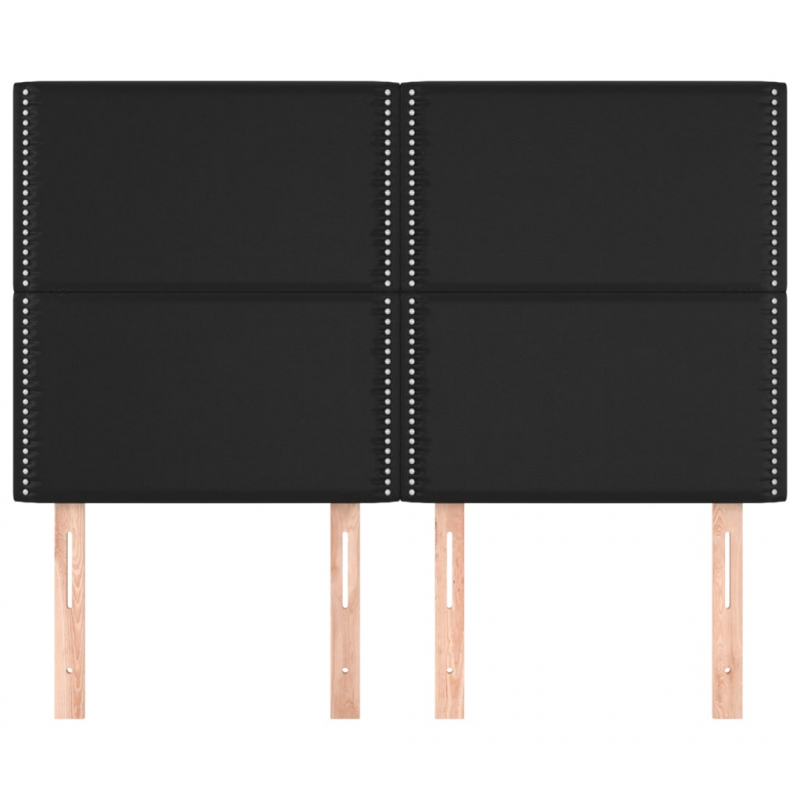 Kopfteile 4 Stk. Schwarz 72x5x78/88 cm Kunstleder