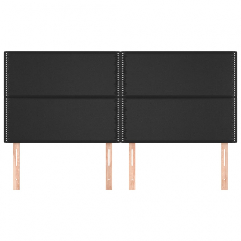 Kopfteile 4 Stk. Schwarz 90x5x78/88 cm Kunstleder