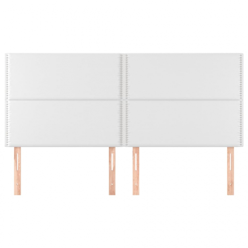 Kopfteile 4 Stk. Weiß 100x5x78/88 cm Kunstleder