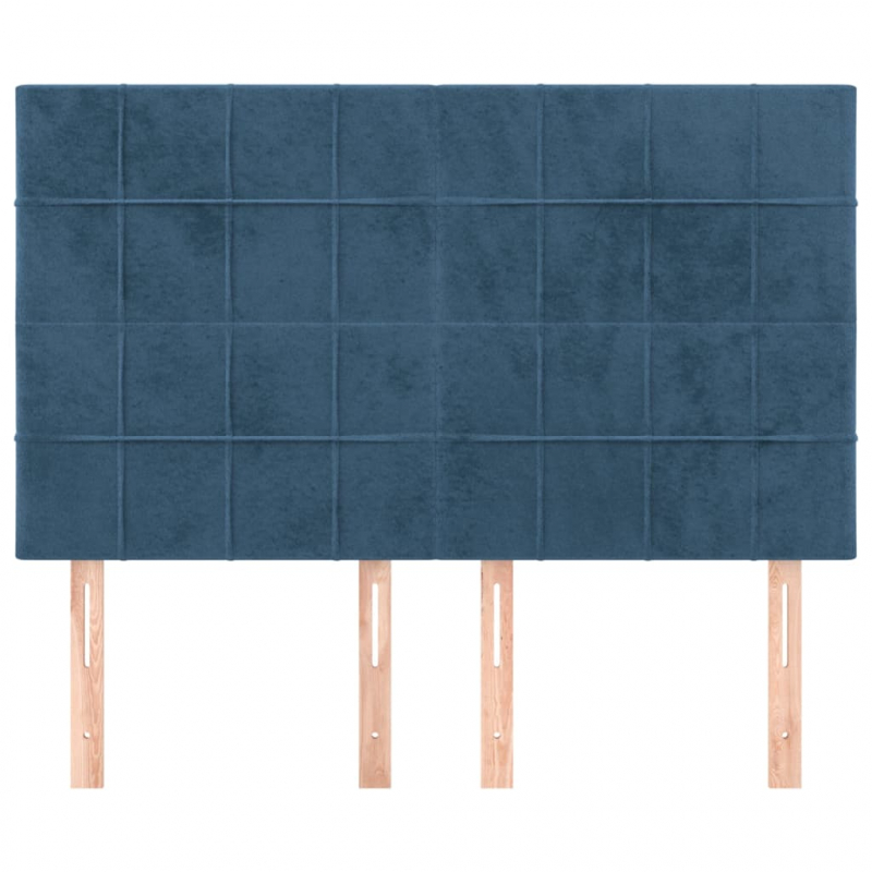 Kopfteile 4 Stk. Dunkelblau 72x5x78/88 cm Samt