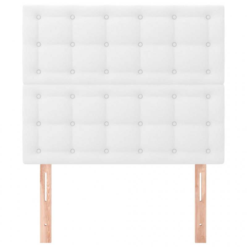 Kopfteile 2 Stk. Weiß 100x5x78/88 cm Kunstleder