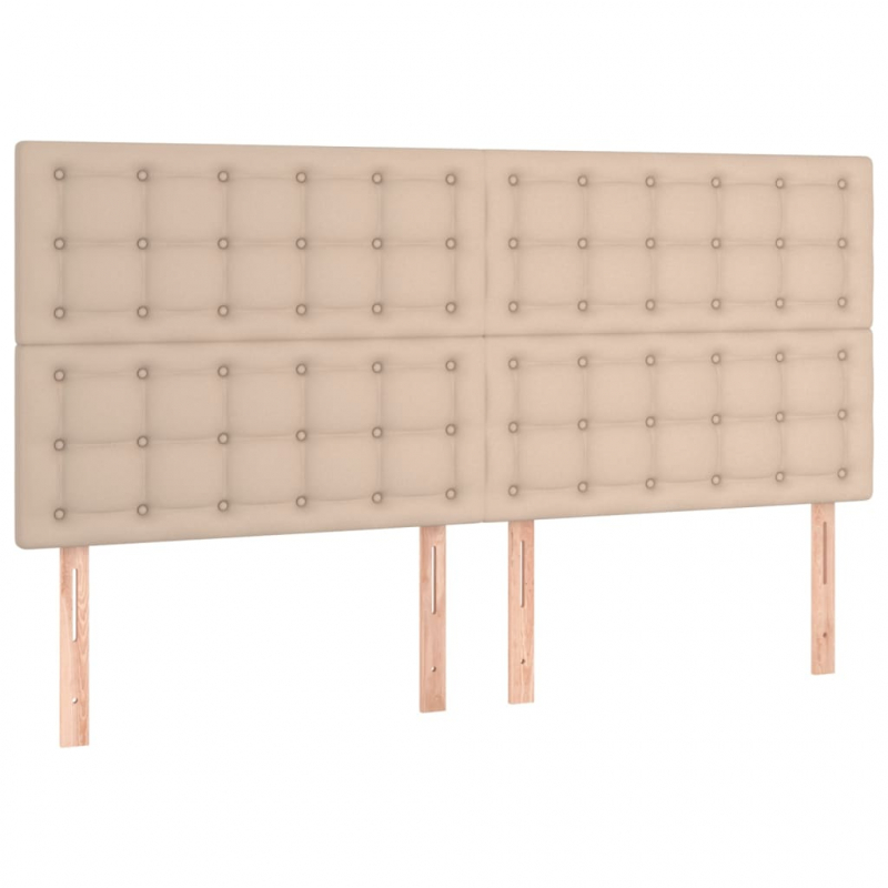 Kopfteile 4 Stk. Cappuccino-Braun 100x5x78/88 cm Kunstleder