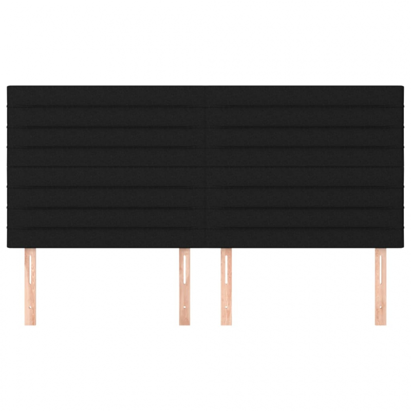 Kopfteile 4 Stk. Schwarz 100x5x78/88 cm Stoff