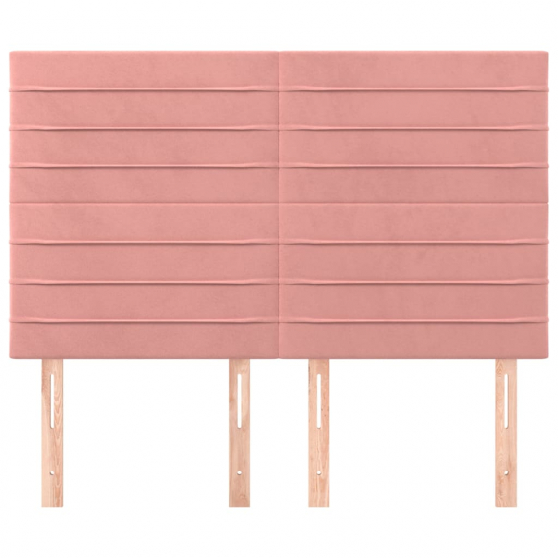 Kopfteile 4 Stk. Rosa 72x5x78/88 cm Samt