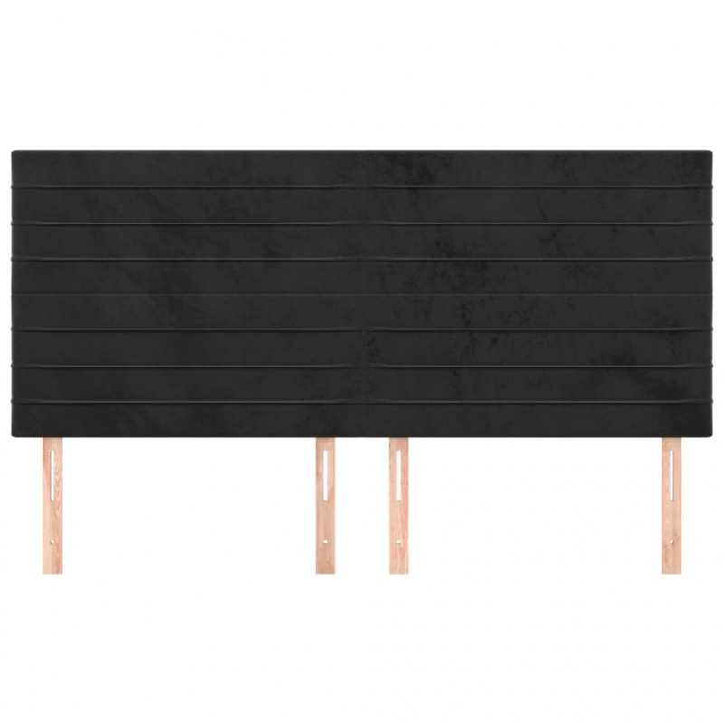 Kopfteile 4 Stk. Schwarz 100x5x78/88 cm Samt