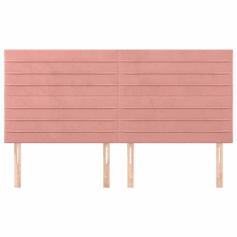 Kopfteile 4 Stk. Rosa 100x5x78/88 cm Samt