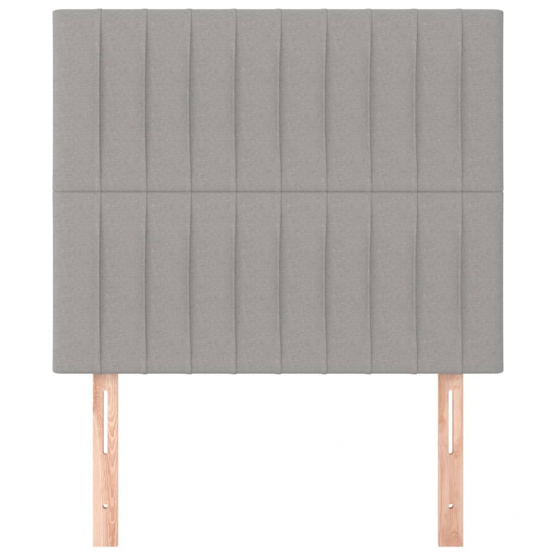 Kopfteile 2 Stk. Hellgrau 100x5x78/88 cm Stoff