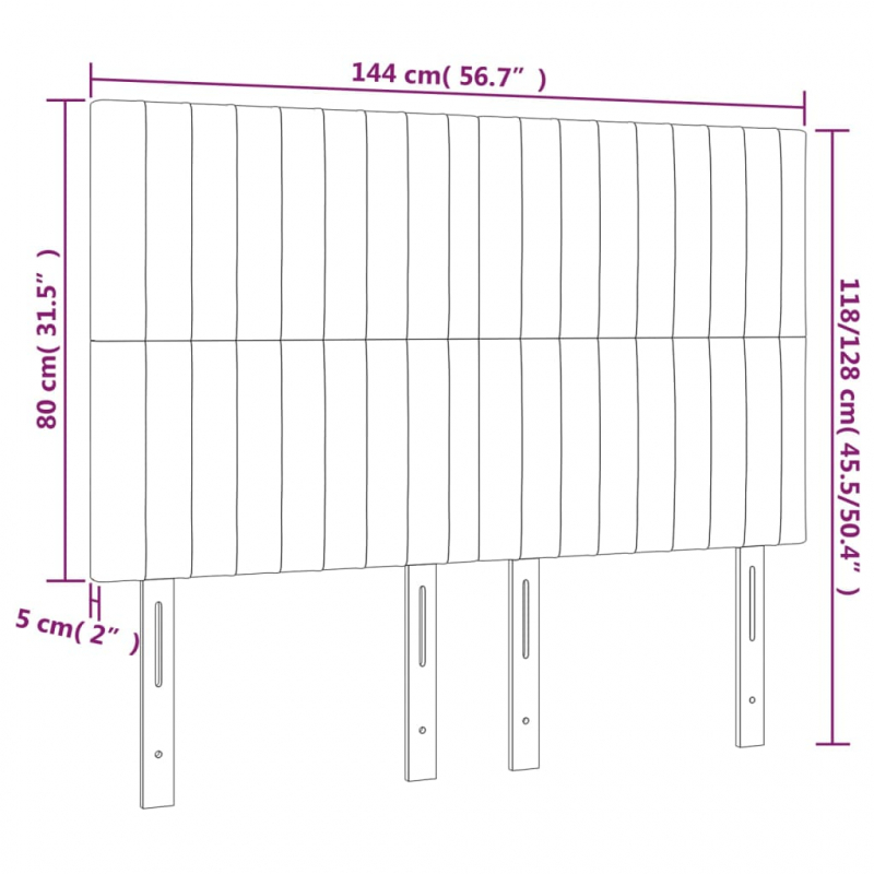 Kopfteile 4 Stk. Blau 72x5x78/88 cm Stoff