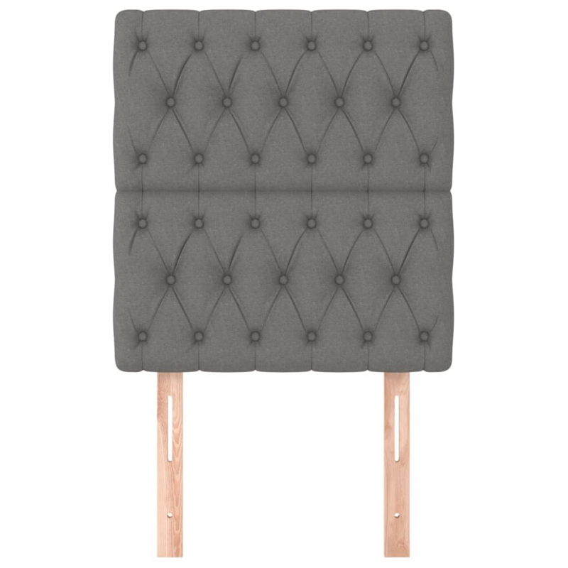 Kopfteile 2 Stk. Dunkelgrau 80x7x78/88 cm Stoff