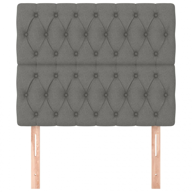 Kopfteile 2 Stk. Dunkelgrau 90x7x78/88 cm Stoff