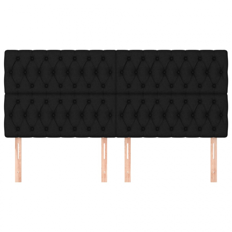 Kopfteile 4 Stk. Schwarz 90x7x78/88 cm Stoff