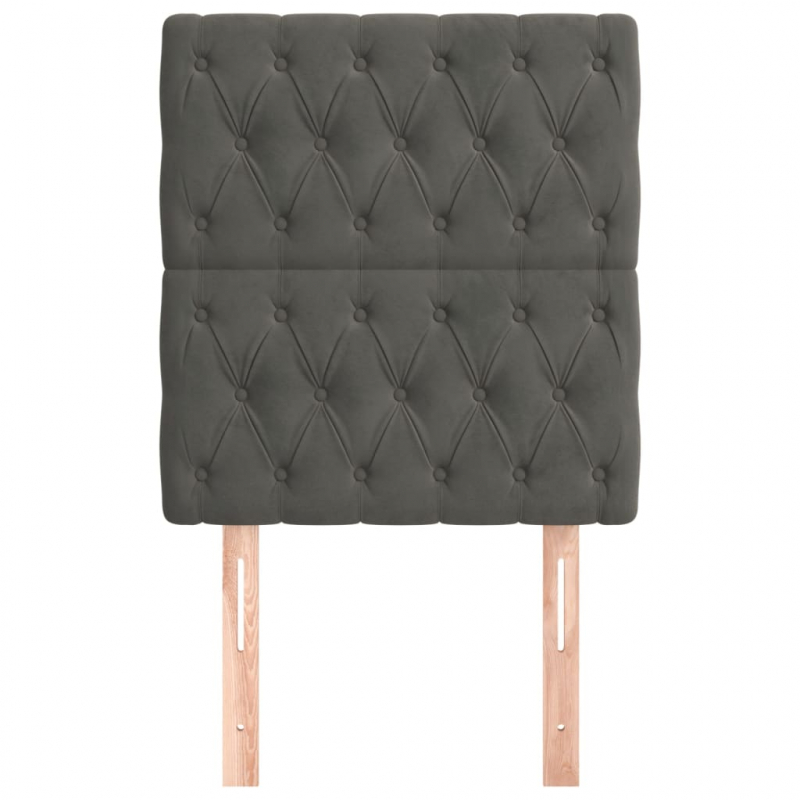 Kopfteile 2 Stk. Dunkelgrau 80x7x78/88 cm Samt