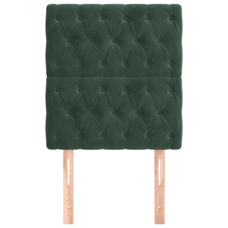 Kopfteile 2 Stk. Dunkelgrün 80x7x78/88 cm Samt