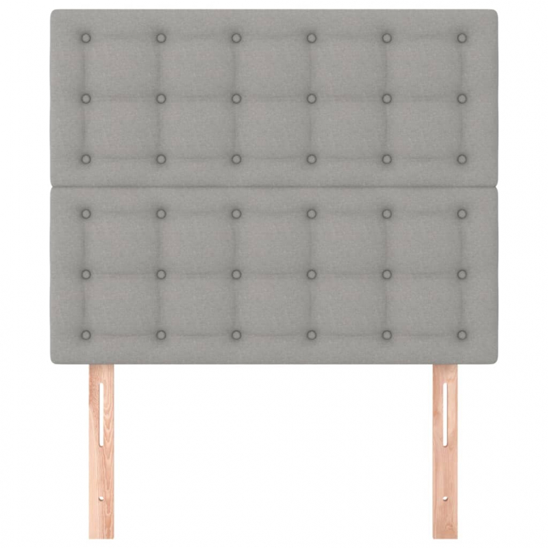 Kopfteile 2 Stk. Hellgrau 90x5x78/88 cm Stoff