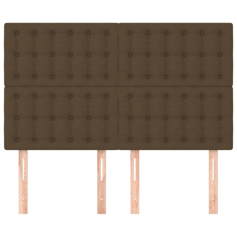 Kopfteile 4 Stk. Dunkelbraun 72x5x78/88 cm Stoff