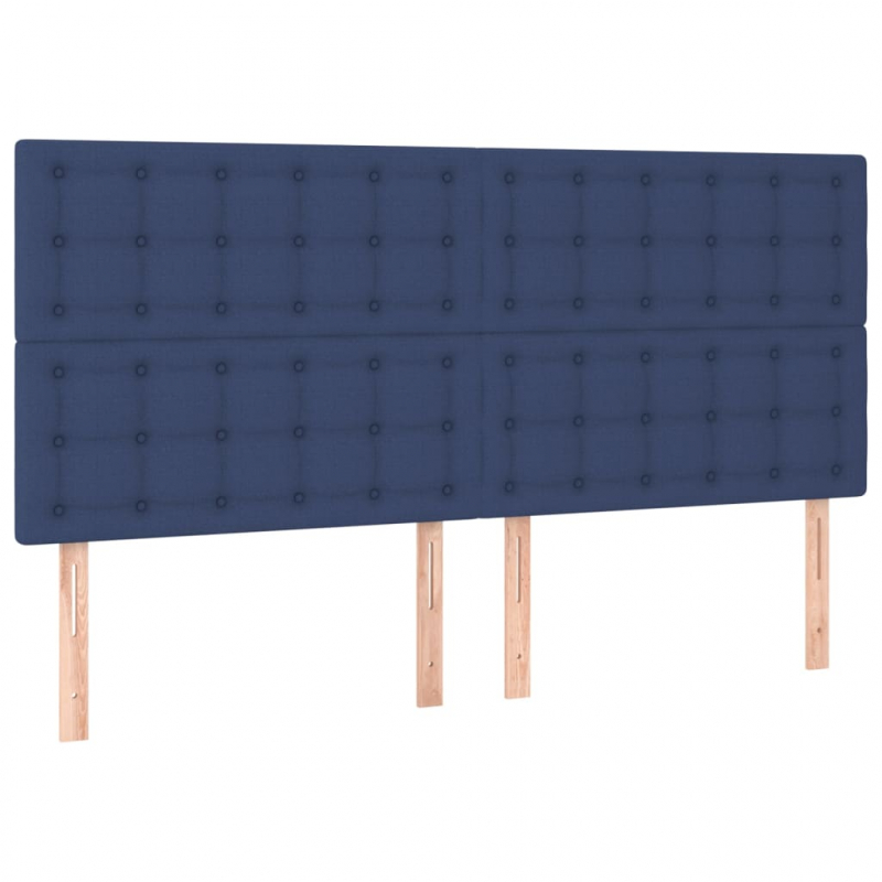 Kopfteile 4 Stk. Blau 80x5x78/88 cm Stoff