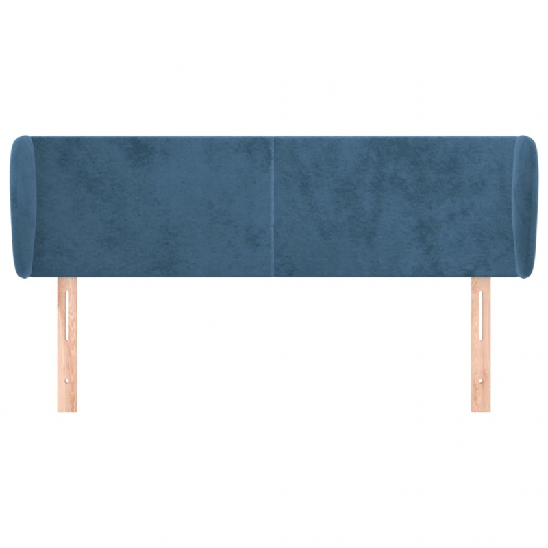 Kopfteil mit Ohren Dunkelblau 147x23x78/88 cm Samt