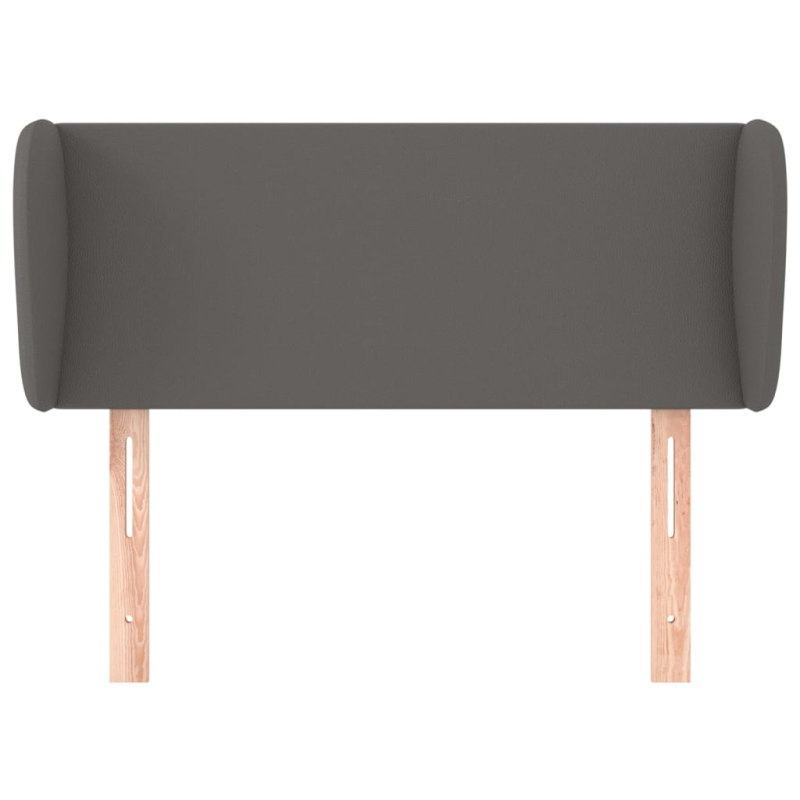 Kopfteil mit Ohren Grau 83x23x78/88 cm Kunstleder