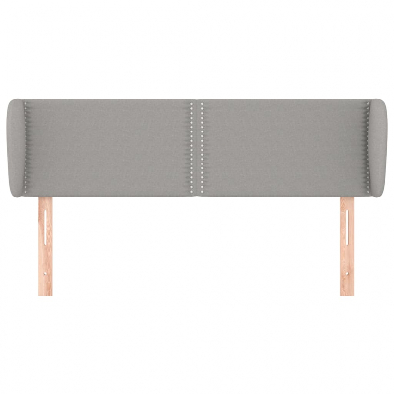 Kopfteil mit Ohren Hellgrau 147x23x78/88 cm Stoff