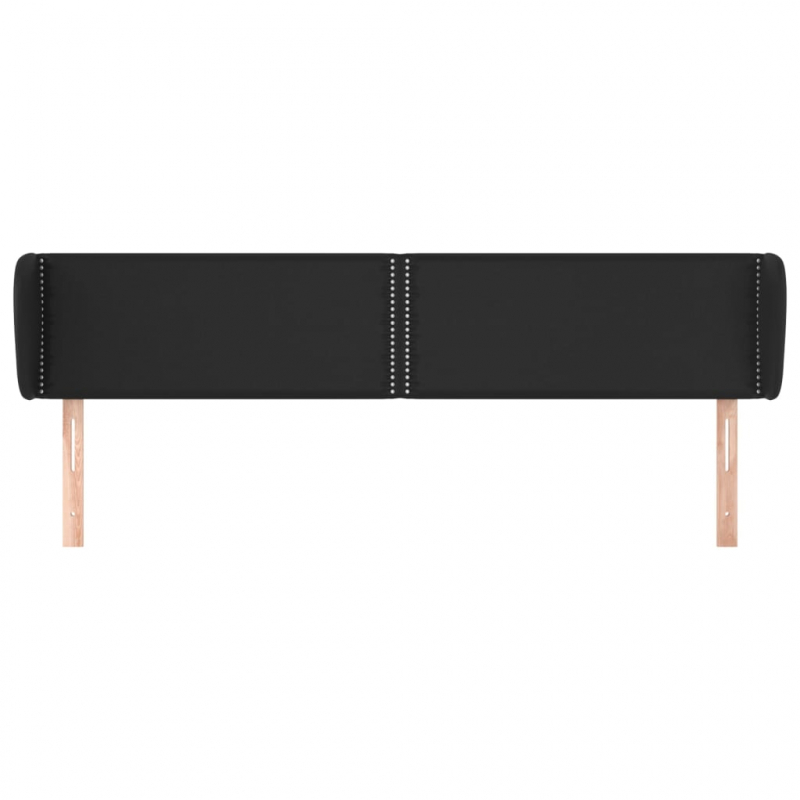 Kopfteil mit Ohren Schwarz 183x23x78/88 cm Kunstleder