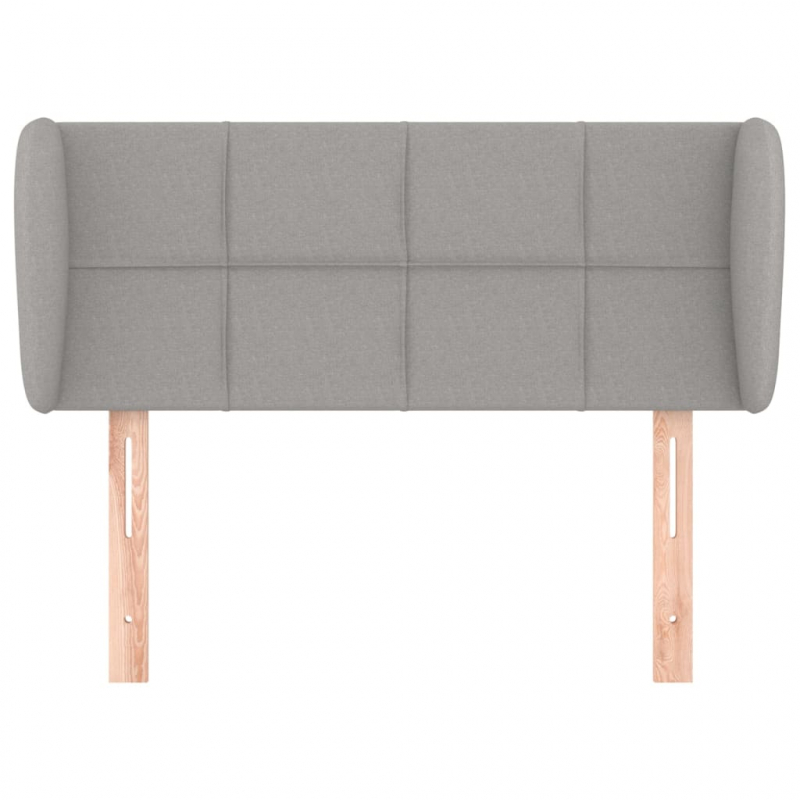 Kopfteil mit Ohren Hellgrau 103x23x78/88 cm Stoff