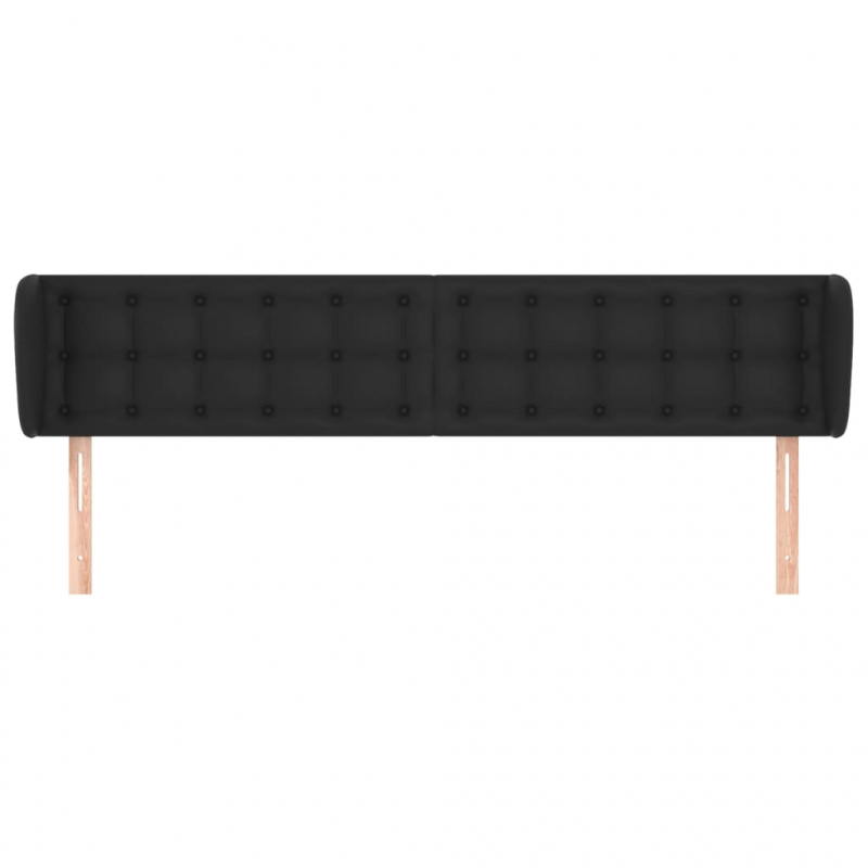 Kopfteil mit Ohren Schwarz 163x23x78/88 cm Kunstleder