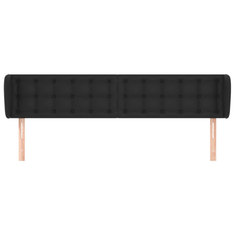 Kopfteil mit Ohren Schwarz 203x23x78/88 cm Kunstleder