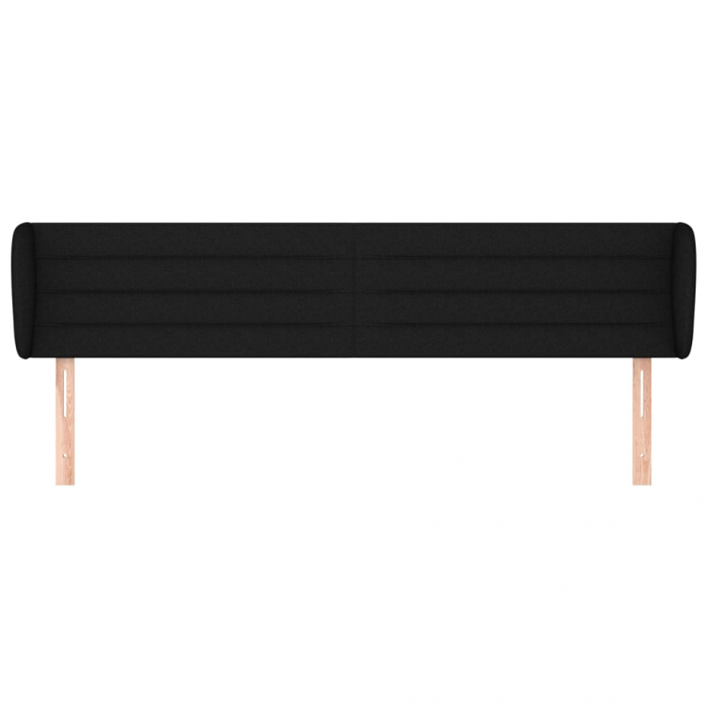 Kopfteil mit Ohren Schwarz 183x23x78/88 cm Stoff