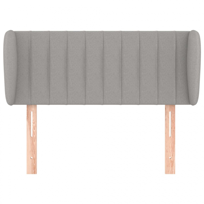 Kopfteil mit Ohren Hellgrau 93x23x78/88 cm Stoff