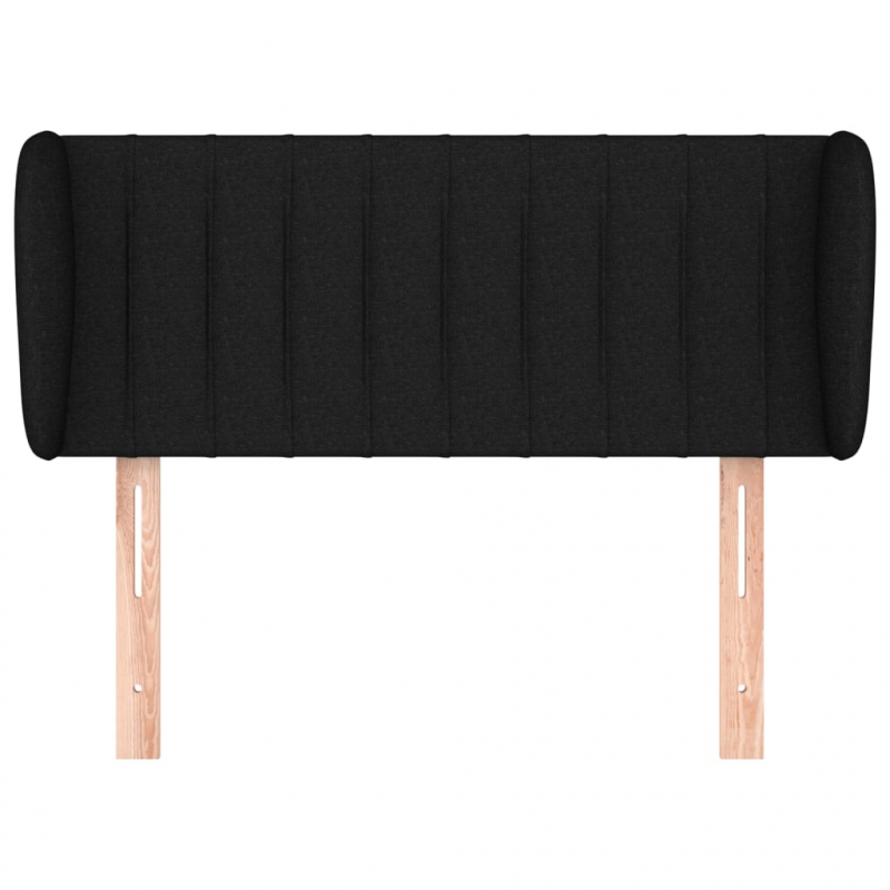 Kopfteil mit Ohren Schwarz 103x23x78/88 cm Stoff