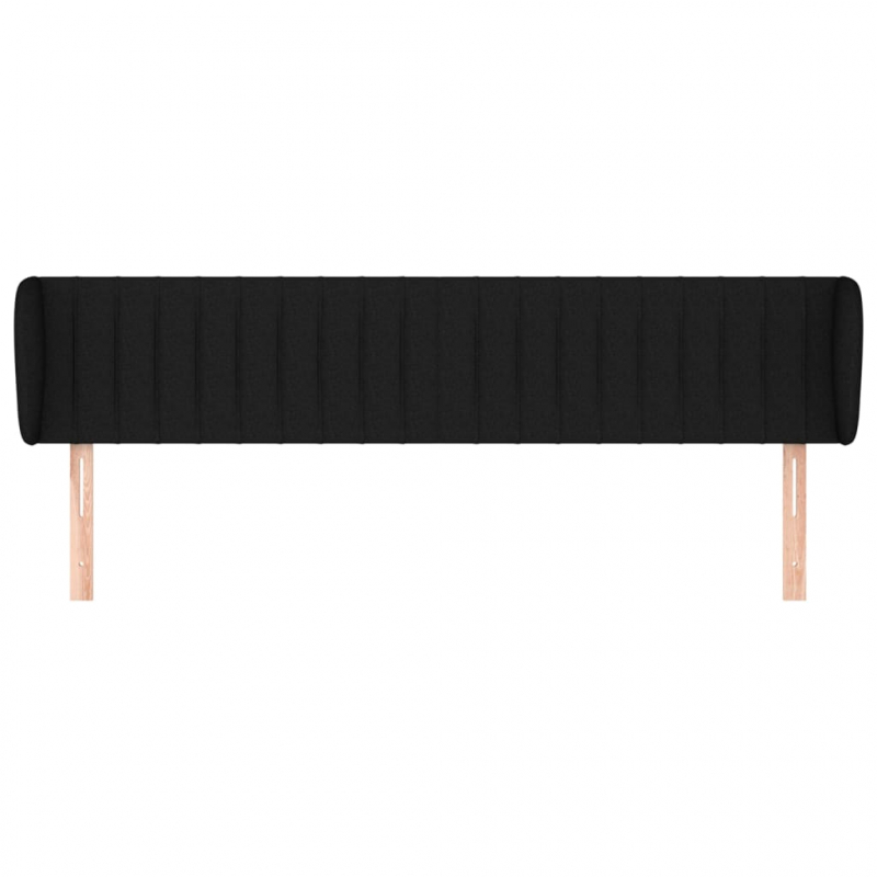 Kopfteil mit Ohren Schwarz 183x23x78/88 cm Stoff