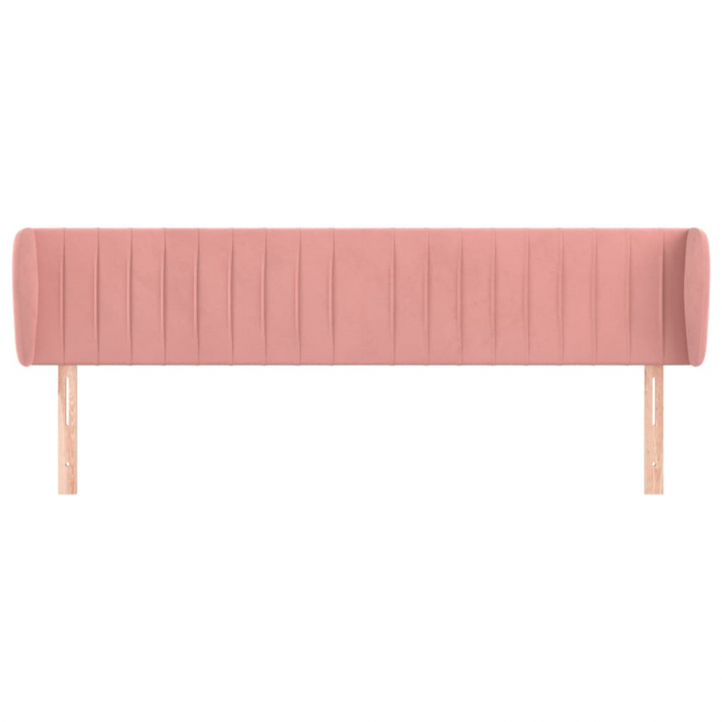 Kopfteil mit Ohren Rosa 163x23x78/88 cm Samt