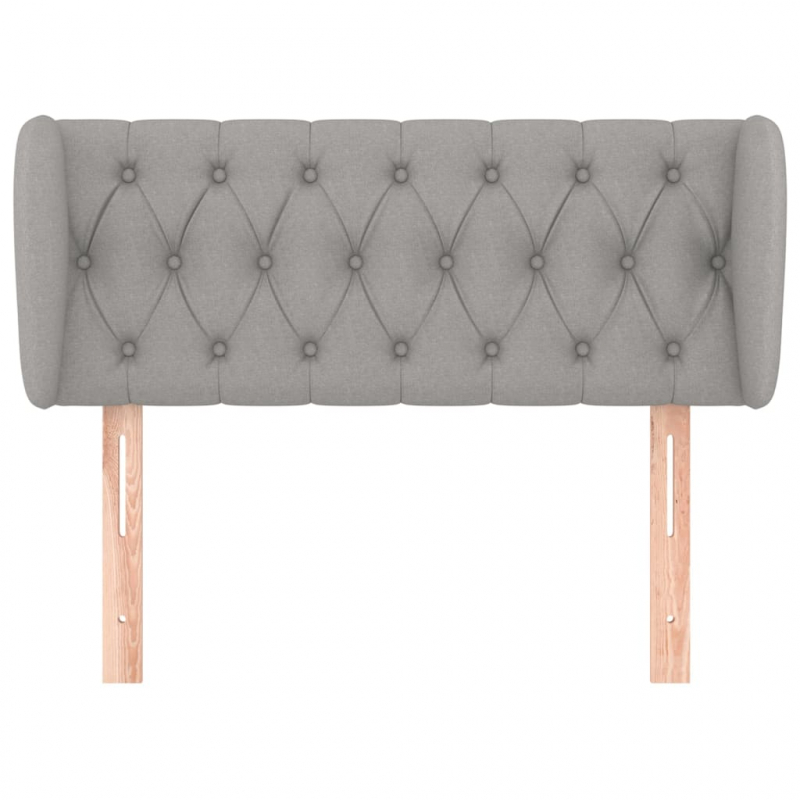 Kopfteil mit Ohren Hellgrau 103x23x78/88 cm Stoff