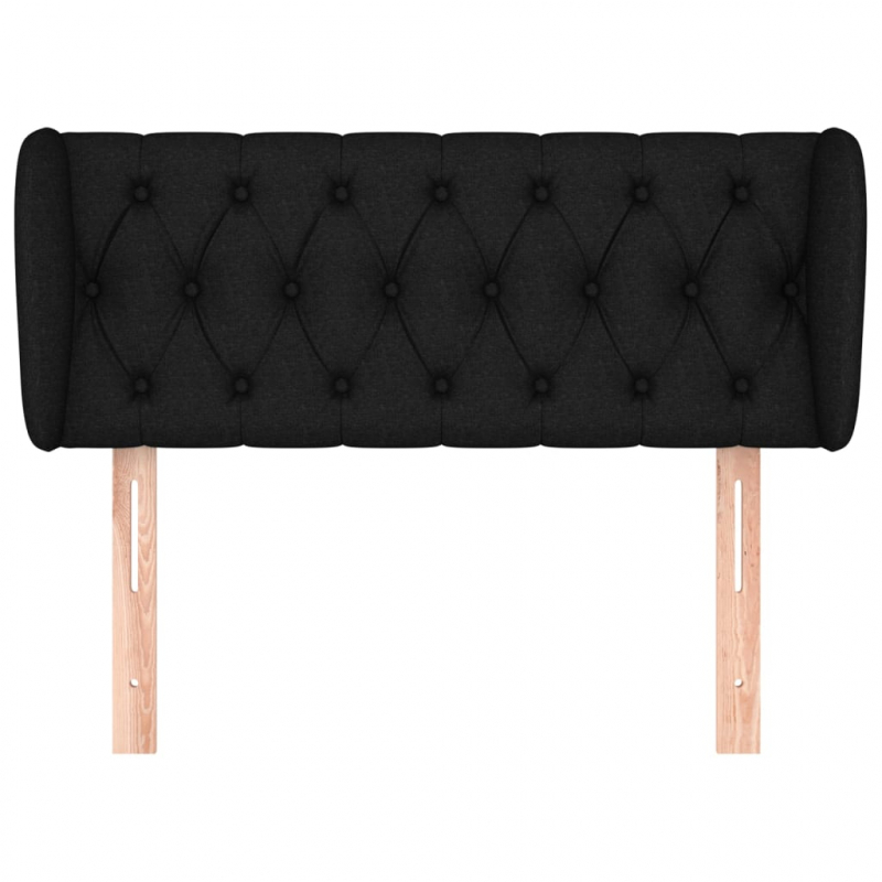 Kopfteil mit Ohren Schwarz 103x23x78/88 cm Stoff