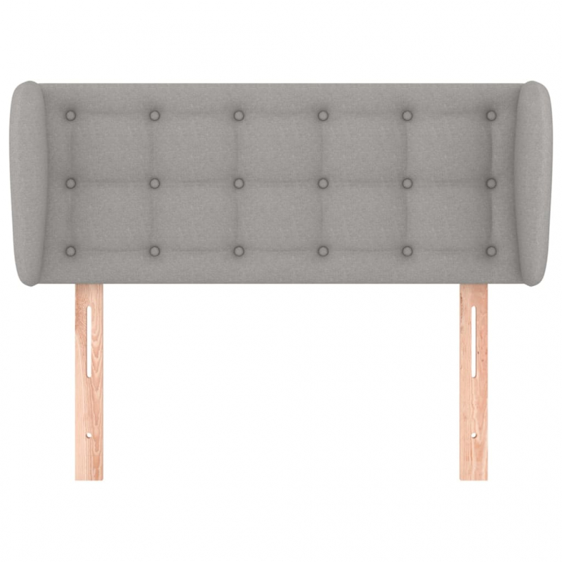 Kopfteil mit Ohren Hellgrau 93x23x78/88 cm Stoff