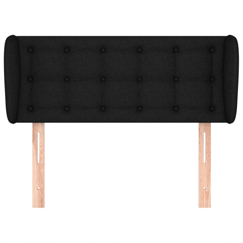 Kopfteil mit Ohren Schwarz 103x23x78/88 cm Stoff