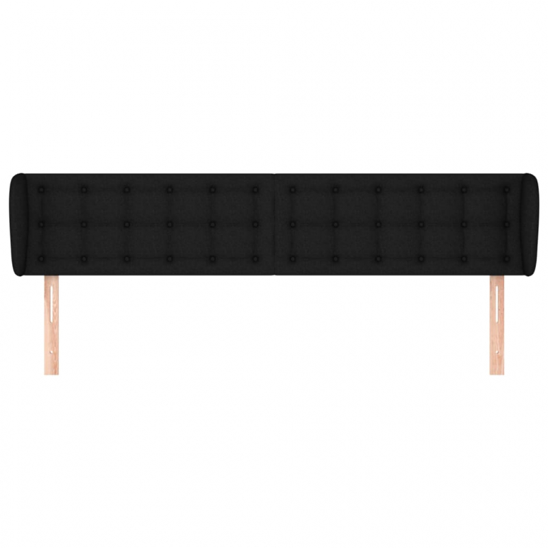 Kopfteil mit Ohren Schwarz 183x23x78/88 cm Stoff