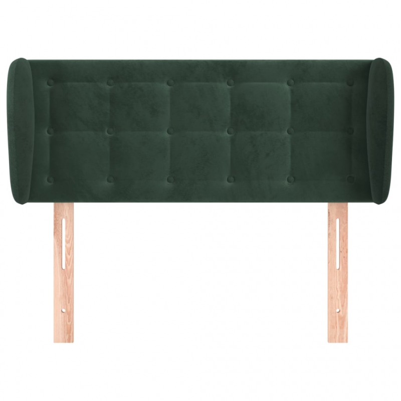 Kopfteil mit Ohren Dunkelgrün 103x23x78/88 cm Samt